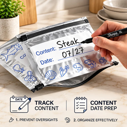 Sealora™ Reusable Aluminium Food Storage Bags (Pack of 20)